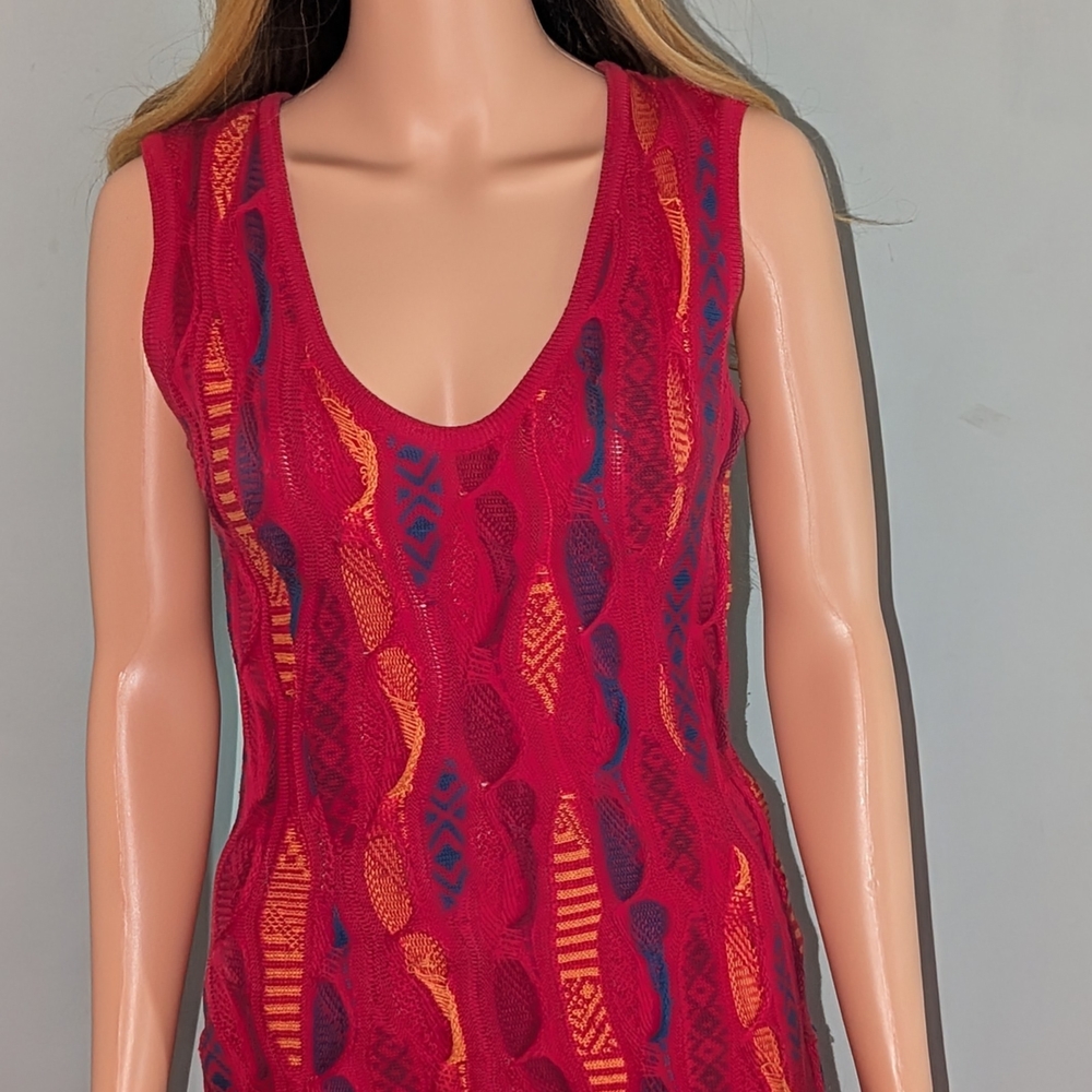 Vintage 90's Naturals By Coogi Red Multi Colored … - image 3